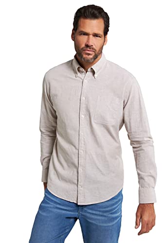 JP 1880 Herren Linen Shirt, Long Sleeves, Button-down Collar, Modern Fit T Shirt, Mouses Back, XL EU von JP 1880