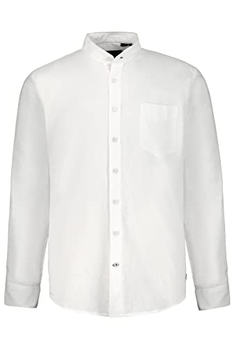 JP 1880 Herren große Größen Übergrößen Menswear L-8XL Leinenmixhemd, Langarm, Stehkragen, Modern Fit schneeweiß 3XL 790394200-3XL von JP 1880