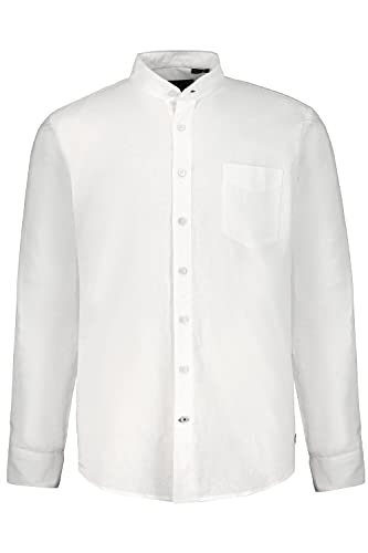 JP 1880 Herren große Größen Übergrößen Menswear L-8XL Leinenmixhemd, Langarm, Stehkragen, Modern Fit schneeweiß 5XL 790394200-5XL von JP 1880