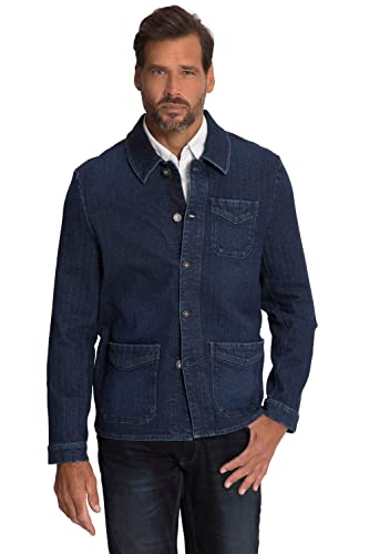 JP 1880 Herren große Größen Übergrößen Menswear L-8XL Overshirt, Denim, Jeans-Sakko, Reverskragen, Brusttasche Blue Denim 4XL 814212902-4XL von JP 1880