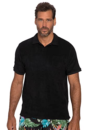 JP 1880 Herren große Größen Übergrößen Menswear L-8XL Poloshirt, Halbarm, Frottee, Cuba-Kragen schwarz 3XL 817090100-3XL von JP 1880