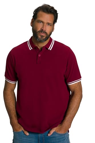 JP 1880 Herren große Größen Übergrößen Menswear L-8XL Poloshirt, Halbarm, Piqué, Kontrast Details dunkel weinrot 4XL 803266350-4XL von JP 1880