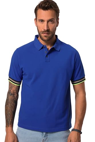 JP 1880 Herren große Größen Übergrößen Menswear L-8XL Poloshirt, Halbarm, Piqué, Streifenbündchen, bis 8 XL Kobaltblau 4XL 826168750-4XL von JP 1880