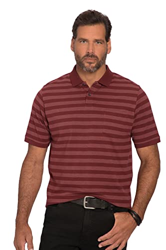 JP 1880 Herren große Größen Übergrößen Menswear L-8XL Poloshirt, Halbarm, Ringel, Polokragen dunkel kirschrot 3XL 818488349-3XL von JP 1880