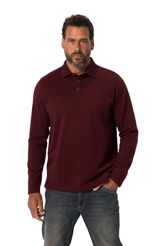 JP 1880 Herren große Größen Übergrößen Menswear L-8XL Poloshirt, Langarm, Piqué, Polokragen dunkel kirschrot 4XL 821155349-4XL von JP 1880