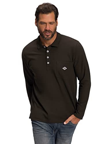 JP 1880 Herren Polo With 1/1 Chest Pocket T Shirt, Schwarzbraun, 3XL EU von JP 1880