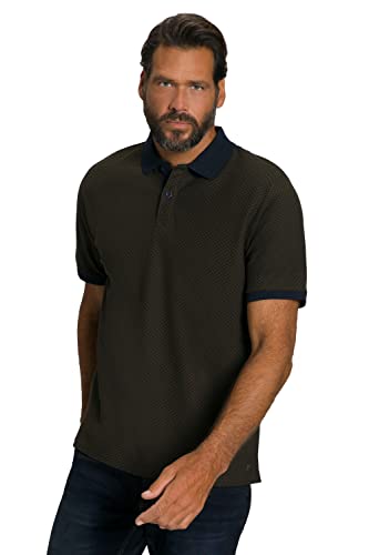 JP 1880 Herren Poloshirt, Minimal Print, Piqué, Halbarm Shirt, Dunkelbraun, XXL von JP 1880