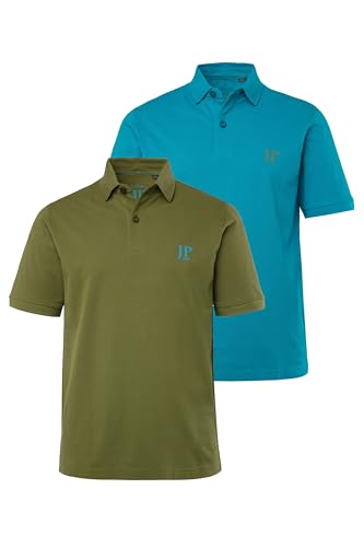 JP 1880 Herren große Größen Übergrößen Menswear L-8XL Poloshirts, Basic, 2er-Pack, Piqué, gekämmte Baumwolle Kaktus 8XL 704317433-8XL von JP 1880