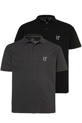 JP 1880 Herren große Größen Übergrößen Menswear L-8XL Poloshirts, Basic, 2er-Pack, Piqué, gekämmte Baumwolle anthrazit 7XL 704317110-7XL von JP 1880
