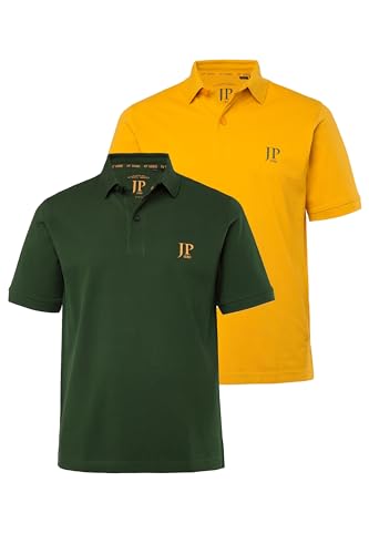 JP 1880 Herren große Größen Übergrößen Menswear L-8XL Poloshirts, Basic, 2er-Pack, Piqué, gekämmte Baumwolle dunkelgrün 7XL 704317123-7XL von JP 1880