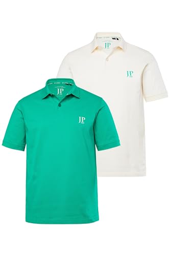 JP 1880 Herren große Größen Übergrößen Menswear L-8XL Poloshirts, Basic, 2er-Pack, Piqué, gekämmte Baumwolle frühlingsgrün XXL 704317454-XXL von JP 1880