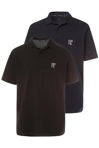 JP 1880 Herren große Größen Übergrößen Menswear L-8XL Poloshirts, Basic, 2er-Pack, Piqué, gekämmte Baumwolle schwarz 8XL 704317130-8XL von JP 1880