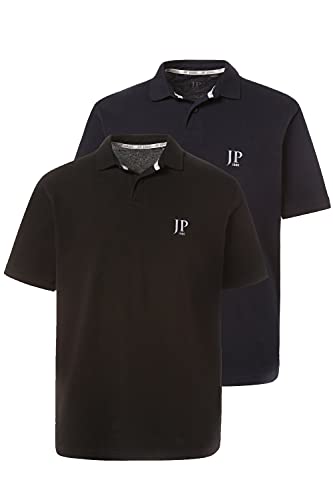 JP 1880 Herren große Größen Übergrößen Menswear L-8XL Poloshirts, Basic, 2er-Pack, Piqué, gekämmte Baumwolle schwarz XL 704317130-XL von JP 1880