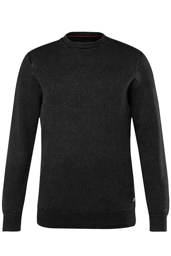 JP 1880 Herren große Größen Übergrößen Menswear L-8XL Pullover, Strukturstrick, Vintage Look, Rundhals schwarz 6XL 813571100-6XL von JP 1880