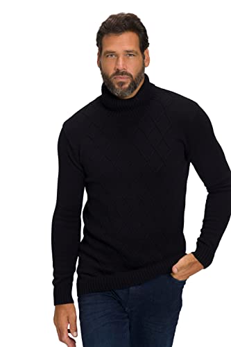 JP 1880 Herren Sweater Turtleneck Cable Knit Pullover, Schwarz, XL EU von JP 1880