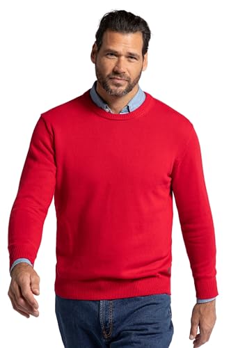 JP 1880 Herren große Größen Übergrößen Menswear L-8XL Pullover, runder Ausschnitt, JP1880-Stick, Baumwolle rot 5XL 708261530-5XL von JP 1880