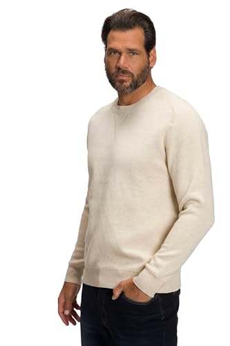 JP 1880 Herren große Größen Übergrößen Menswear L-8XL Pullover FLEXNAMIC®, Sweat Look, bis 8 XL Natur Melange 5XL 809061200-5XL von JP 1880