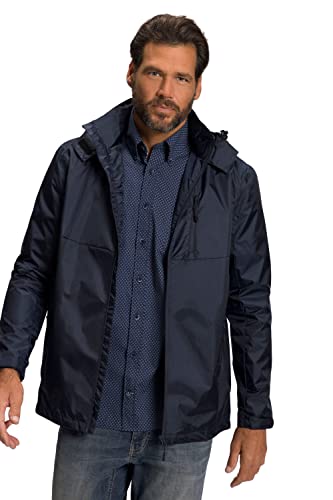 JP 1880 Herren große Größen Übergrößen Menswear L-8XL Regenjacke, wasserdicht, Kapuze, Zipper, leichtes Mesh Futter dunkel marine 8XL 809332730-8XL von JP 1880