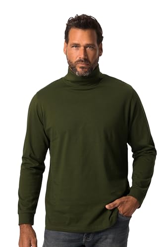 JP 1880 Herren große Größen Übergrößen Menswear L-8XL Rollkragen-Shirt, Basic, Jersey, Lange Ärmel Oliv 4XL 723303440-4XL von JP 1880