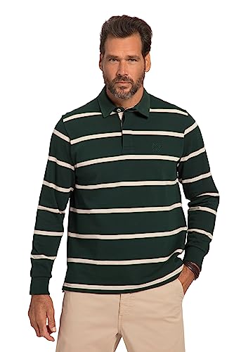 JP 1880 Herren große Größen Übergrößen Menswear L-8XL Rugby-Sweater, Ringel, Web-Kragen tannengrün 4XL 818459137-4XL von JP 1880