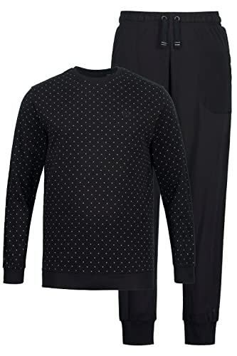 JP 1880 Herren große Größen Übergrößen Menswear L-8XL Schlafanzug, Bauchfit, Langarmshirt, Lange Hose, bis 8 XL schwarz XL 812493130-XL von JP 1880