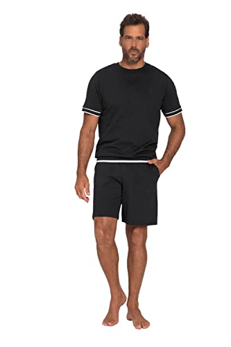 JP 1880 Herren große Größen Übergrößen Menswear L-8XL Schlafanzug, Bauchfit, Shirt, Kurze Hose, bis 8 XL schwarz XL 814650130-XL von JP 1880