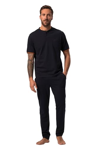 JP 1880 Herren große Größen Übergrößen Menswear L-8XL Schlafanzug, Zweiteiler, Henley, Lange Hose, bis 8 XL Navy blau 6XL 825563130-6XL von JP 1880