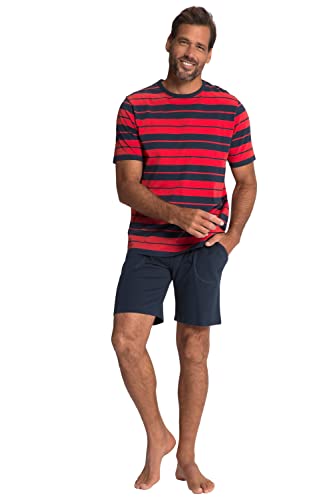 JP 1880 Herren große Größen Übergrößen Menswear L-8XL Schlafanzug, kurz, geringeltes Shirt, Shorts paprikarot 5XL 813783520-5XL von JP 1880