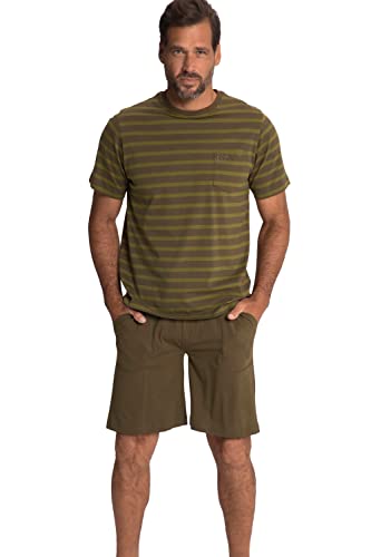 JP 1880 Herren große Größen Übergrößen Menswear L-8XL Schlafanzug, kurz, geringeltes Shirt, Shorts tannengrün XXL 813258640-XXL von JP 1880