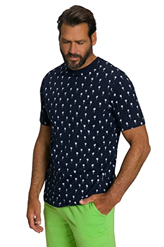 JP 1880 Herren große Größen Übergrößen Menswear L-8XL Schlafanzug-Oberteil, Homewear, Halbarm, Palmen Print Nachtblau XXL 803268130-XXL von JP 1880