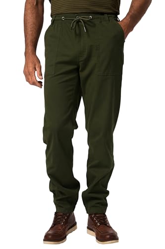 JP 1880 Herren große Größen Übergrößen Menswear L-8XL Schlupfhose FLEXNAMIC®, Twill, Modern Fit, große Taschen, bis 8 XL Oliv 4XL 820730440-4XL von JP 1880