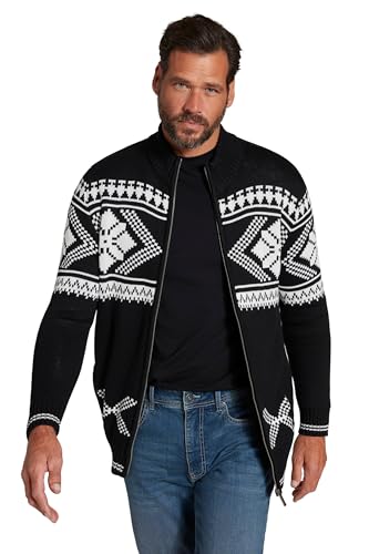 JP 1880 Herren große Größen Übergrößen Menswear L-8XL Strickjacke, Jacquard Strick, Stehkragen schwarz XL 795585130-XL von JP 1880