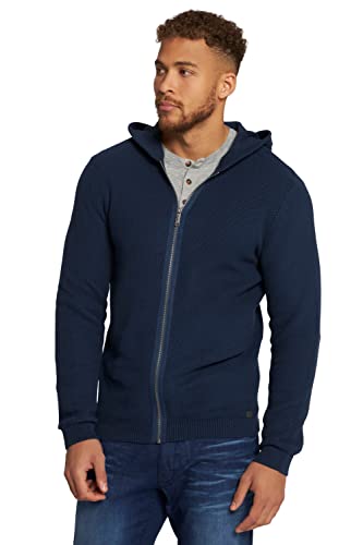 JP 1880 Herren große Größen Übergrößen Menswear L-8XL Strickjacke, Kapuze, Strickmuster, Zipper Mattes Nachtblau 3XL 813047130-3XL von JP 1880