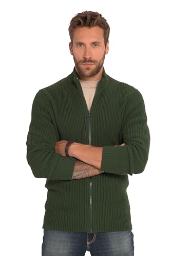 JP 1880 Herren große Größen Übergrößen Menswear L-8XL Strickjacke, kerniger Rippstrick, Stehkragen, Zipper smaragdgrün XL 820231452-XL von JP 1880