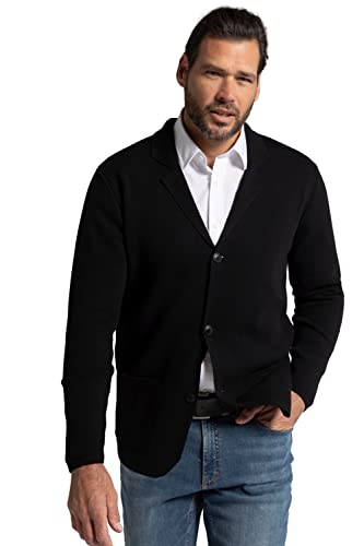 JP 1880 Herren große Größen Menswear L-8XL Stricksakko, FLEXNAMIC®, Business, Milano-Strick, Reverskragen, bis 8 XL schwarz 5XL 782666130-5XL von JP 1880
