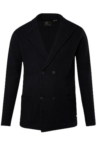 JP 1880 Herren große Größen Übergrößen Menswear L-8XL Stricksakko, zweireihig, Revers, Business, Taschen Navy blau 4XL 828801130-4XL von JP 1880