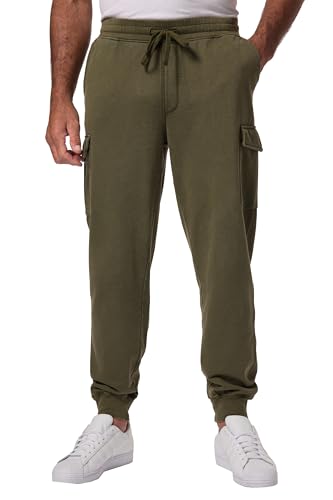 JP 1880 Herren große Größen Übergrößen Menswear L-8XL Sweat-Cargohose, Homewear, Jogginghose, bis 8 XL tannengrün 4XL 832525640-4XL von JP 1880