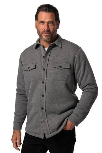 JP 1880 Herren große Größen Übergrößen Menswear L-8XL Sweat-Overshirt, Webfell-Futter, bis 7 XL Graphitgrau 4XL 831574100-4XL JP 1880 Herren große Größen Übergrößen Menswear L-8XL Sweat-Overshirt, Webfell-Futter, bis 7 XL Graphitgrau 4XL 831574100-4XL von JP 1880
