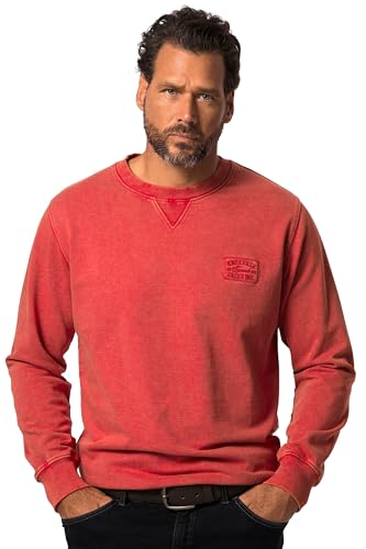 JP 1880 Herren große Größen Übergrößen Menswear L-8XL Sweater, Vintage Look, Brust-Stickerei, Rundhals, bis 8 XL Chilli rot XXL 823543534-XXL von JP 1880