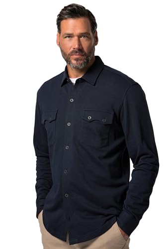 JP 1880 Herren große Größen Übergrößen Menswear L-8XL Sweathemd, Kentkragen, Modern Fit, bis 8 XL Navy blau 7XL 832150130-7XL von JP 1880