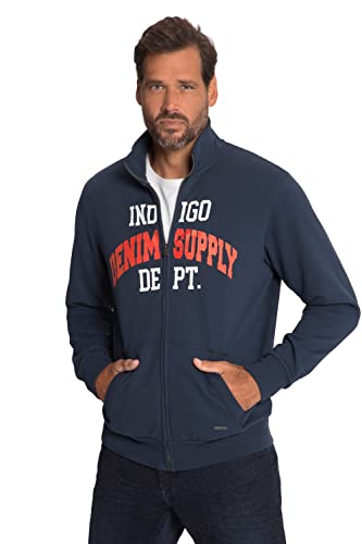 JP 1880 Herren Hoodie Jacke mit Print Kapuzenpullover, Mattes Nachtblau, 6X-Large von JP 1880