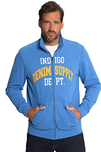 JP 1880 Herren große Größen Übergrößen Menswear L-8XL Sweatjacke, Stehkragen, Zipper, Print Sommer blau 3XL 813124748-3XL von JP 1880