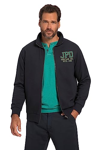 JP 1880 Herren Sweatjacke, Stehkragen, Zipper, extra, angenehm warm, bis 8 XL Sweatshirt, Navy Blau, XXL Größen von JP 1880