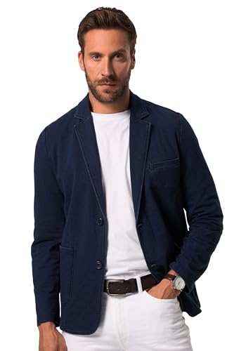 JP 1880 Herren große Größen Übergrößen Menswear L-8XL Sweatsakko, Vintage Look, Revers, bis 8 XL Navy blau 5XL 826175130-5XL von JP 1880