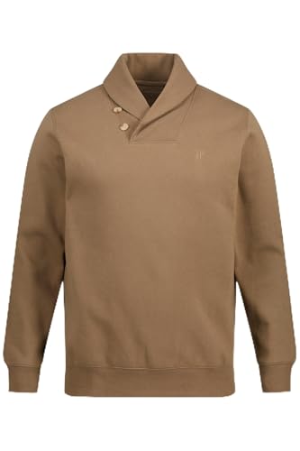 JP 1880 Herren große Größen Übergrößen Menswear L-8XL Sweatshirt, Schalkragen hell Khaki 4XL 820871310-4XL von JP 1880