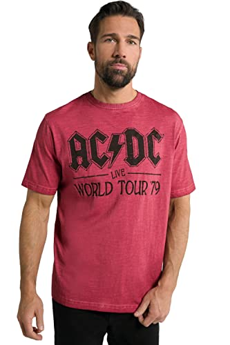 JP 1880 Herren große Größen Übergrößen Menswear L-8XL T-Shirt, Bandshirt, AC/DC Worldtour, Halbarm, bis 8 XL dunkelrot 5XL 802833540-5XL von JP 1880