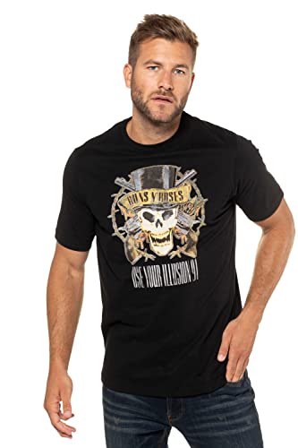 JP 1880 Herren große Größen Übergrößen Menswear L-8XL T-Shirt, Bandshirt, Guns ´n Roses, Halbarm schwarz 5XL 716625100-5XL von JP 1880