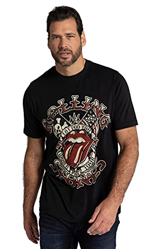 JP 1880 Herren, Bandshirt, Halbarm, Rolling Stones T-Shirt, schwarz, 3XL von JP 1880