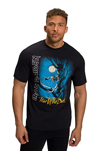 JP 1880 Herren große Größen Übergrößen Menswear L-8XL T-Shirt, Bandshirt, Iron Maiden, Halbarm, bis 8 XL schwarz 4XL 808426100-4XL von JP 1880