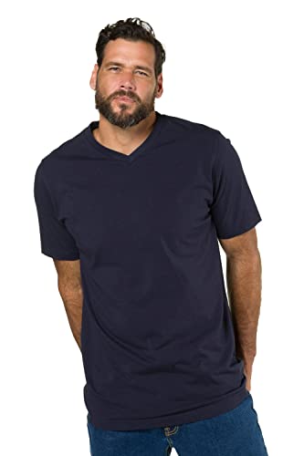 JP 1880 Herren große Größen Übergrößen Menswear L-8XL T-Shirt, Basic, V-Ausschnitt, bis 8XL dunkel Marine 7XL 702415750-7XL von JP 1880